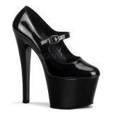 Black Shiny 18 cm Pleaser SKY-387 Platform Pumps