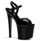 Black Shiny 19 cm Pleaser TABOO-709 High Heels Platform