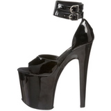 Black Shiny 20 cm XTREME-875 Platform High Heels Shoes