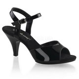 Black Shiny 8 cm BELLE-309 High Heels for Men