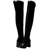 Black Shiny 8 cm GOGO-3000 Thigh High Boots for Men