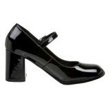 Black Shiny 8 cm GOGO-50 High Heel Pumps for Men