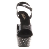 Black Strass 15 cm STARDUST-609 Womens Shoes with High Heels