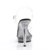 Black Transparent 13 cm LIP-108 Platform High Heels Shoes