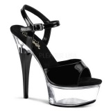 Black Transparent 15 cm CAPTIVA-609 High Heels Platform