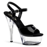 Black Transparent 15 cm Pleaser KISS-209 High Heels Platform