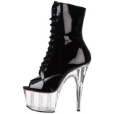 Black Transparent 18 cm ADORE-1021 womens platform soled ankle boots