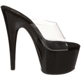 Black Transparent 18 cm ADORE-701 Platform High Mules