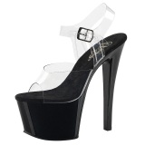 Black Transparent 18 cm SKY-308 High Heels Platform