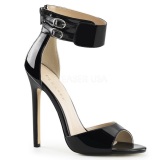 Black Varnish 13 cm SEXY-19 High Heeled Evening Sandals