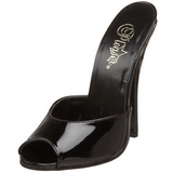 Black Varnish 15 cm DOMINA-101 Women Mules Shoes
