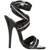 Black Varnish 15 cm DOMINA-119 Womens High Heels Sandals