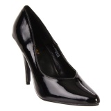 Black Varnished 13 cm SEDUCE-420V pointed toe pumps with high heels