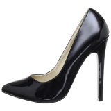 Black Varnished 13 cm SEXY-20 pointed toe stiletto pumps