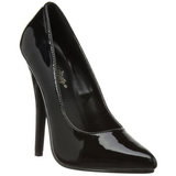 Black Varnished 15 cm DOMINA-420 pointed toe high heel stilettos