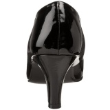 Black Varnished 8 cm DIVINE-420W Pumps with low heels