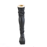Black Vegan 11,5 cm SHAKER-374 overknee boots with laces