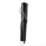 Black Vegan 25,5 cm BEYOND-1020 extrem platform high heels ankle boots