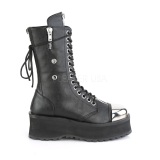Black Vegan 7 cm GRAVEDIGGER-14 demonia boots - unisex platform boots