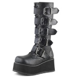 Black Vegan 8,5 cm TRASHVILLE-518 demoniacult boots - unisex platform boots