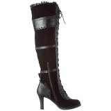 Black Velvet 9,5 cm GLAM-300 High Heeled Overknee Boots