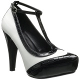 Black White 11,5 cm retro vintage BETTIE-22 Womens Shoes with High Heels