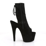 Black faux suede 18 cm ADORE-1018FS Pole dancing ankle boots