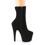 Black faux suede 18 cm ADORE-1042 Pole dancing ankle boots