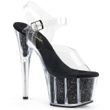 Black glitter 18 cm Pleaser ADORE-708G Pole dancing high heels shoes