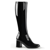 Black patent boots 7,5 cm GOGO-300 High Heeled Womens Boots for Men