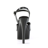 Black sandals platform 15 cm GLEAM-609 pleaser high heels sandals