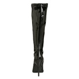 Black varnished patent boots 13 cm SEDUCE-2000 pointed toe stiletto boots