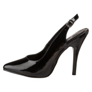 Black varnished pumps 13 cm SEDUCE-317 slingback pointed toe pumps high heels