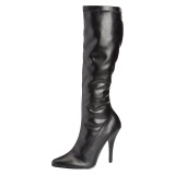 Black vegan boots 13 cm SEDUCE-2000 pointed toe stiletto boots