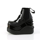 Black vegan boots 13 cm VOID-50 demonia knee boots wedges platform