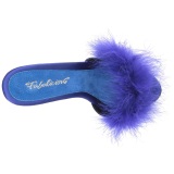 Blue 13 cm POISE-501F Marabou Feathers Mules Shoes