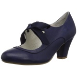 Blue 6,5 cm WIGGLE-32 retro vintage cuben heels maryjane pumps