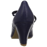 Blue 6,5 cm WIGGLE-32 retro vintage cuben heels maryjane pumps