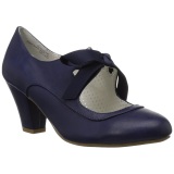 Blue 6,5 cm WIGGLE-32 retro vintage cuben heels maryjane pumps