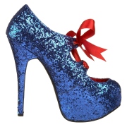Blue Glitter 14,5 cm TEEZE-10G Concealed burlesque pumps stiletto