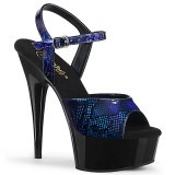 Blue Patent 15 cm DELIGHT-609SP platform pleaser sandals