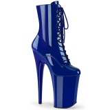 Blue Patent 23 cm INFINITY-1020 extrem platform high heels ankle boots