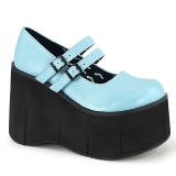 Blue Vegan 11,5 cm DemoniaCult KERA-08 gothic platform mary jane pumps