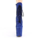 Blue faux suede 20 cm FLAMINGO-1020FS Pole dancing ankle boots