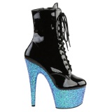 Blue glitter 18 cm Pleaser ADORE-1020LG Pole dancing ankle boots