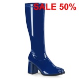 Blue patent boots 7,5 cm GOGO-300 - SALE 50%