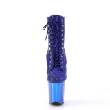 Blue rhinestones 20 cm FLAMINGO-1020CHRS pleaser high heels ankle boots