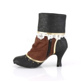 Brown Black Microfiber 7,5 cm MATEY-115 Retro Ankle Calf Boots