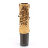 Brown Faux Suede 20 cm FLAMINGO-800TL pleaser ankle boots platform
