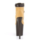 Brown Faux Suede 20 cm FLAMINGO-800TL pleaser ankle boots platform